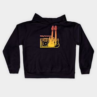 Friday I'm In Love Play With Guitars Kids Hoodie